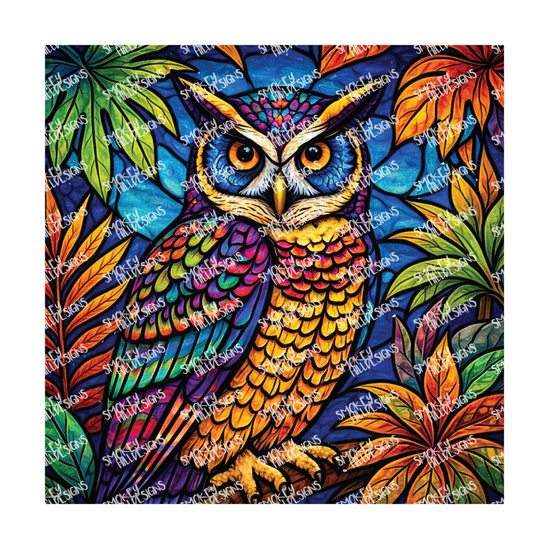 PatternPly® Transparent Birds Series Volume 2 Perched Owls 7 art scene artwork