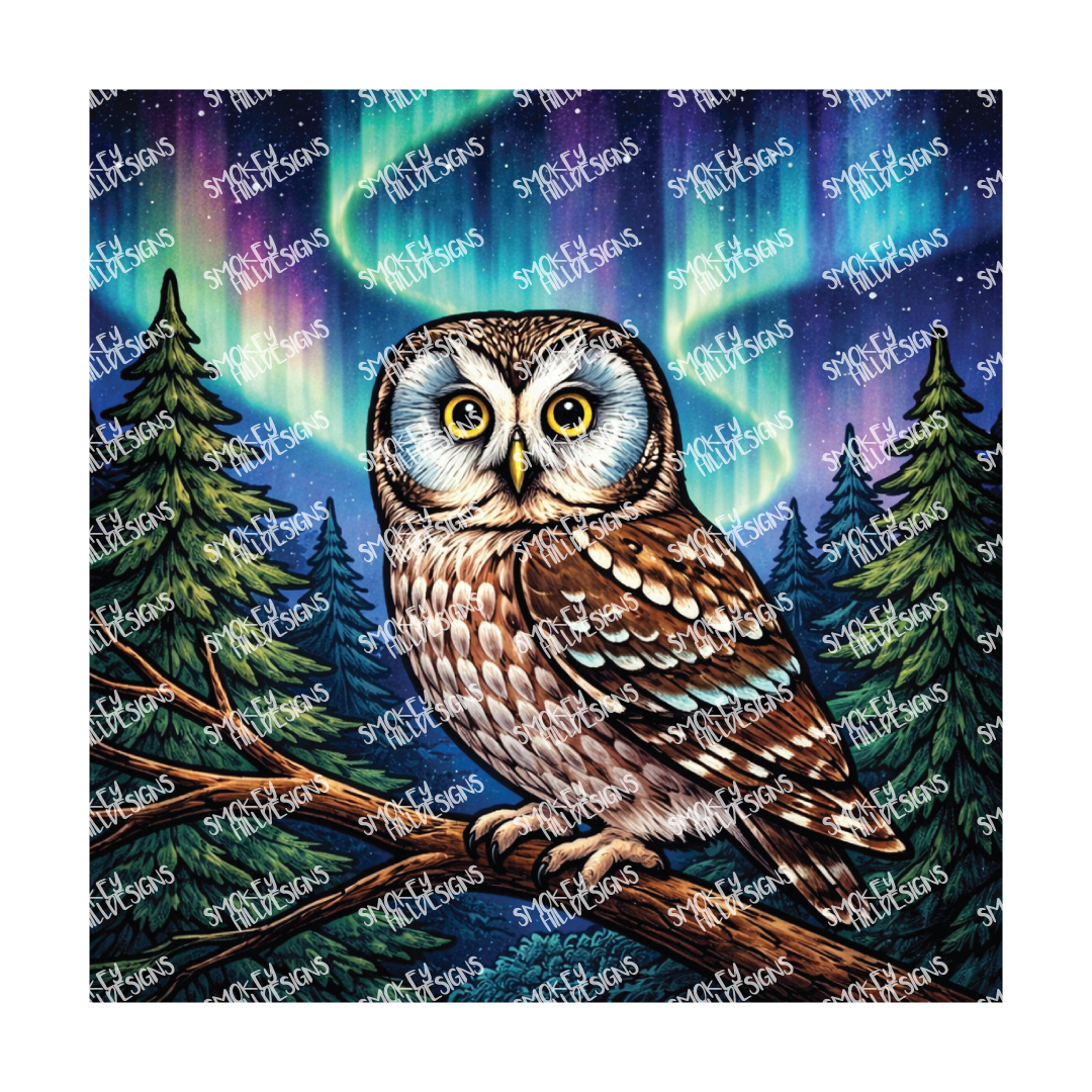PatternPly® Full Coverage Birds Series Volume 2 Perched Owls 8 art scene artwork