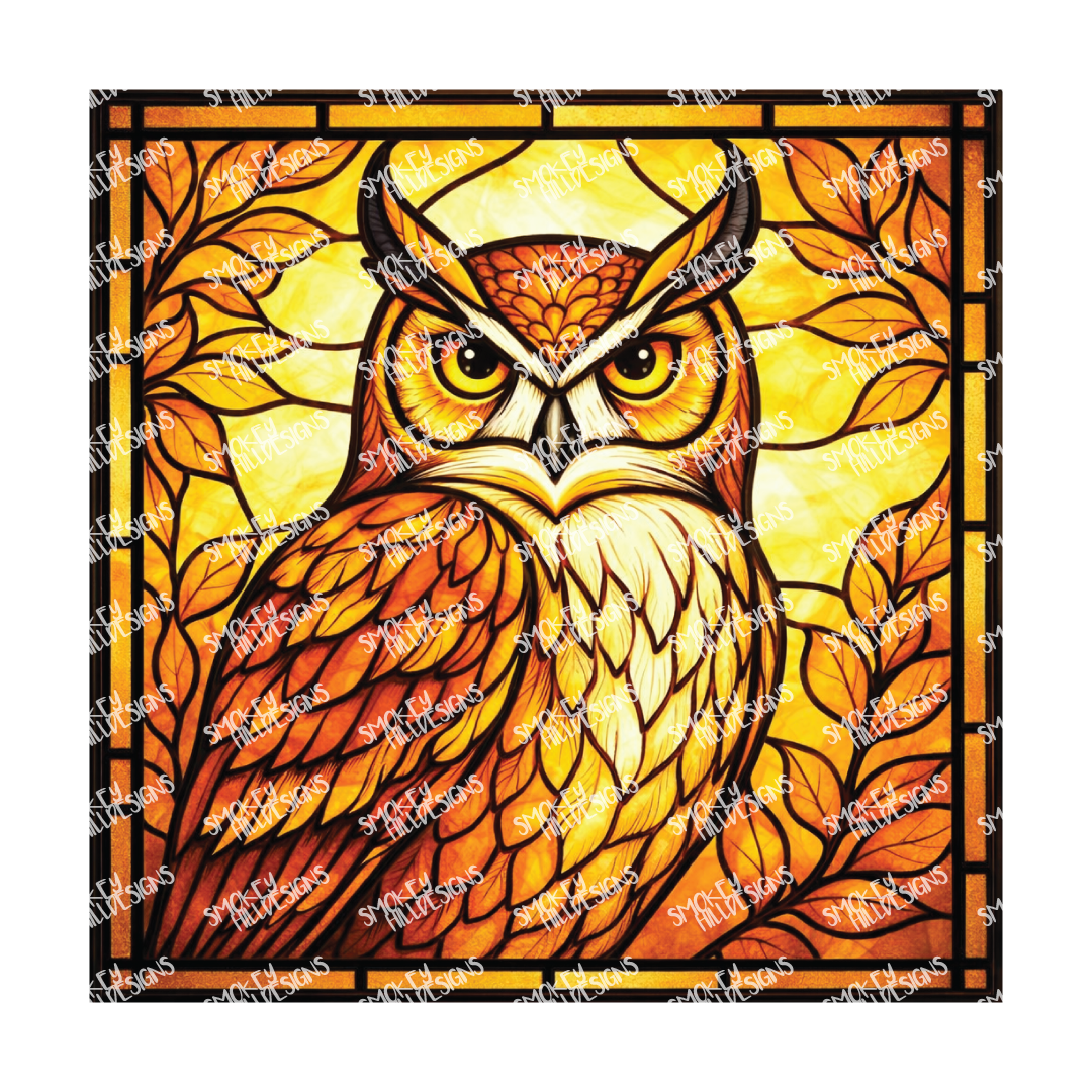 PatternPly® Transparent Birds Series Volume 2 Perched Owls 9 art scene artwork