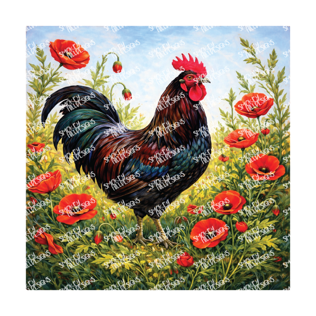 PatternPly® Full Coverage Birds Series Volume 3 Chickens and Roosters 13 art scene artwork