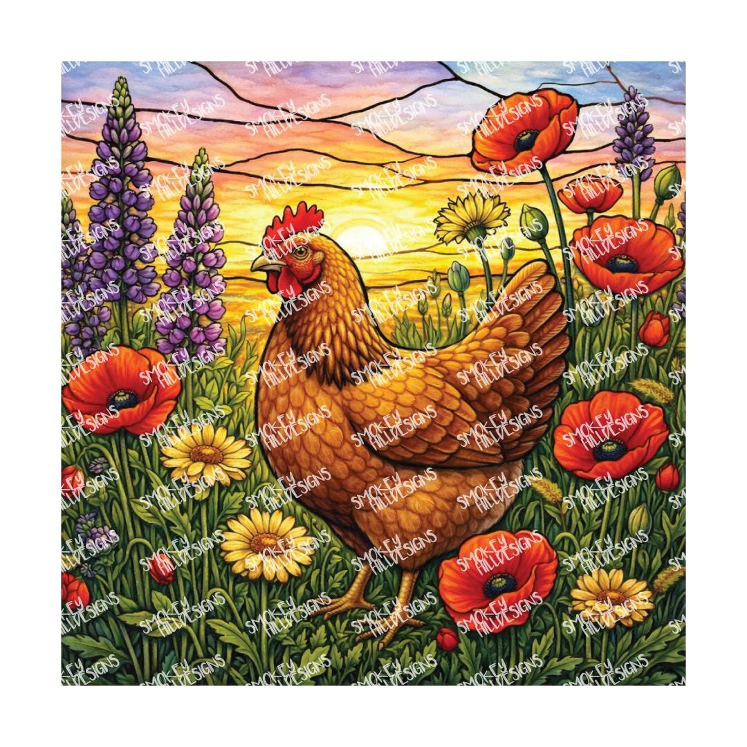 PatternPly® Transparent Birds Series Volume 3 Chickens and Roosters 14 art scene artwork