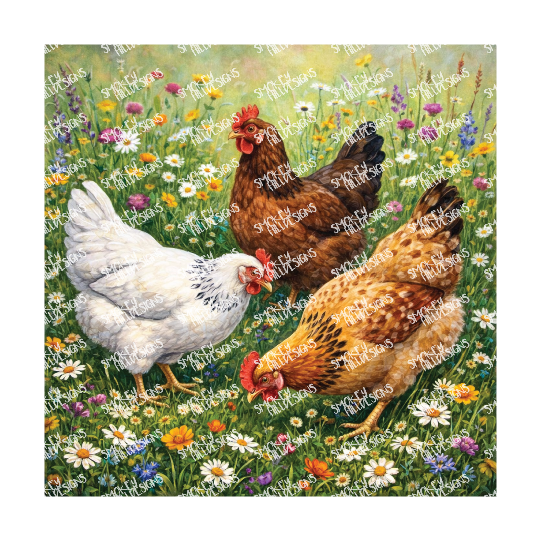 PatternPly® Transparent Birds Series Volume 3 Chickens and Roosters 21 art scene artwork