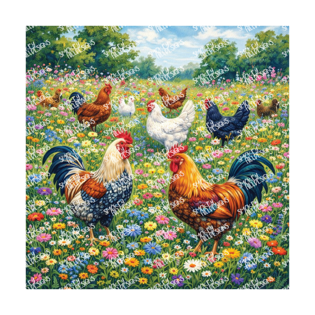 PatternPly® Transparent Birds Series Volume 3 Chickens and Roosters 23 art scene artwork