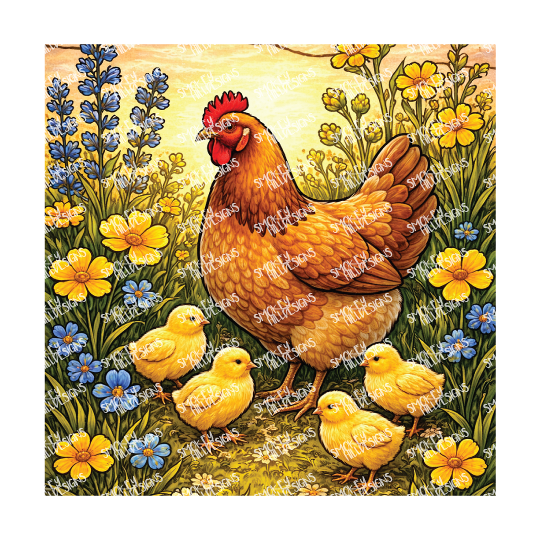 PatternPly® Full Coverage Birds Series Volume 3 Chickens and Roosters 26 art scene artwork