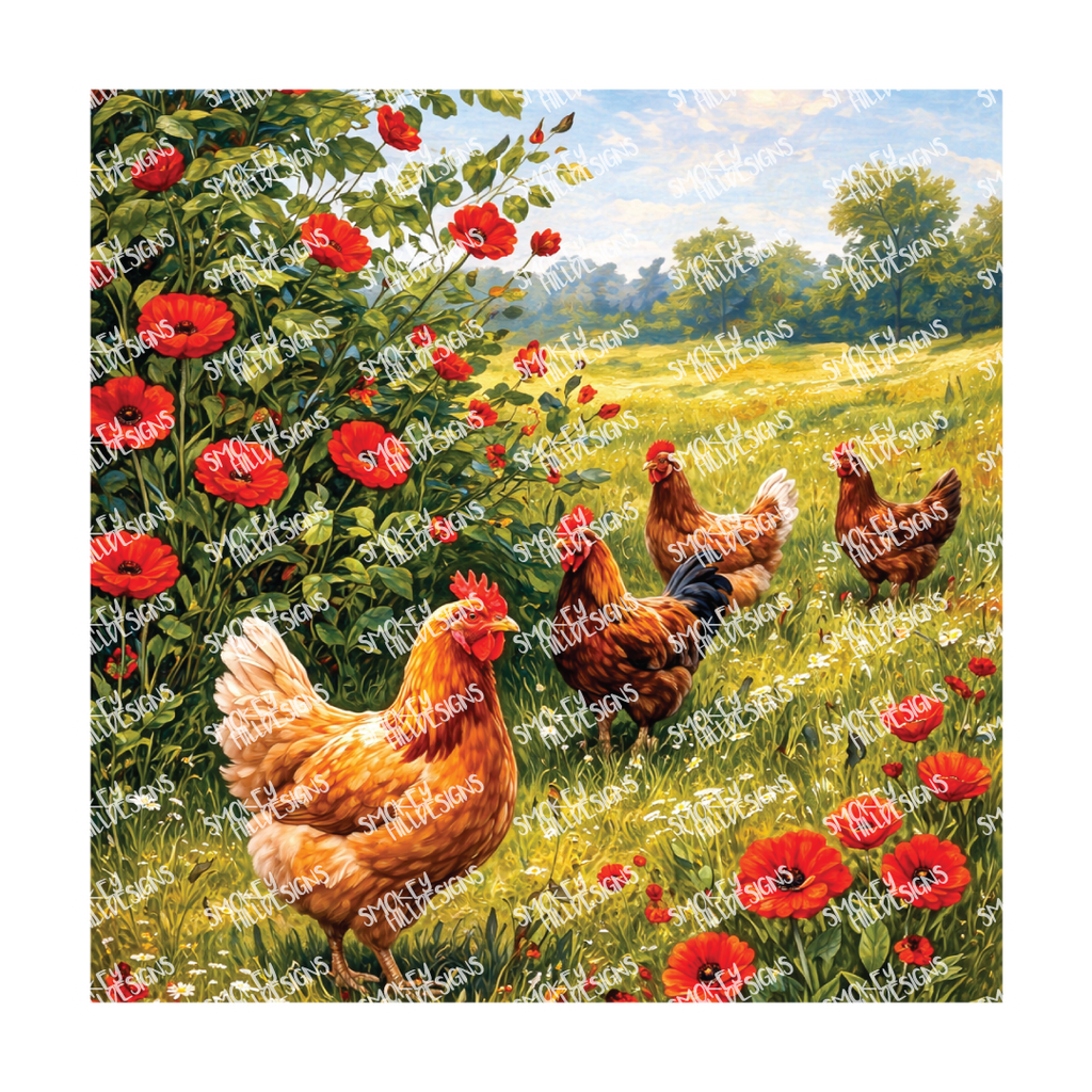 PatternPly® Transparent Birds Series Volume 3 Chickens and Roosters 27 art scene artwork