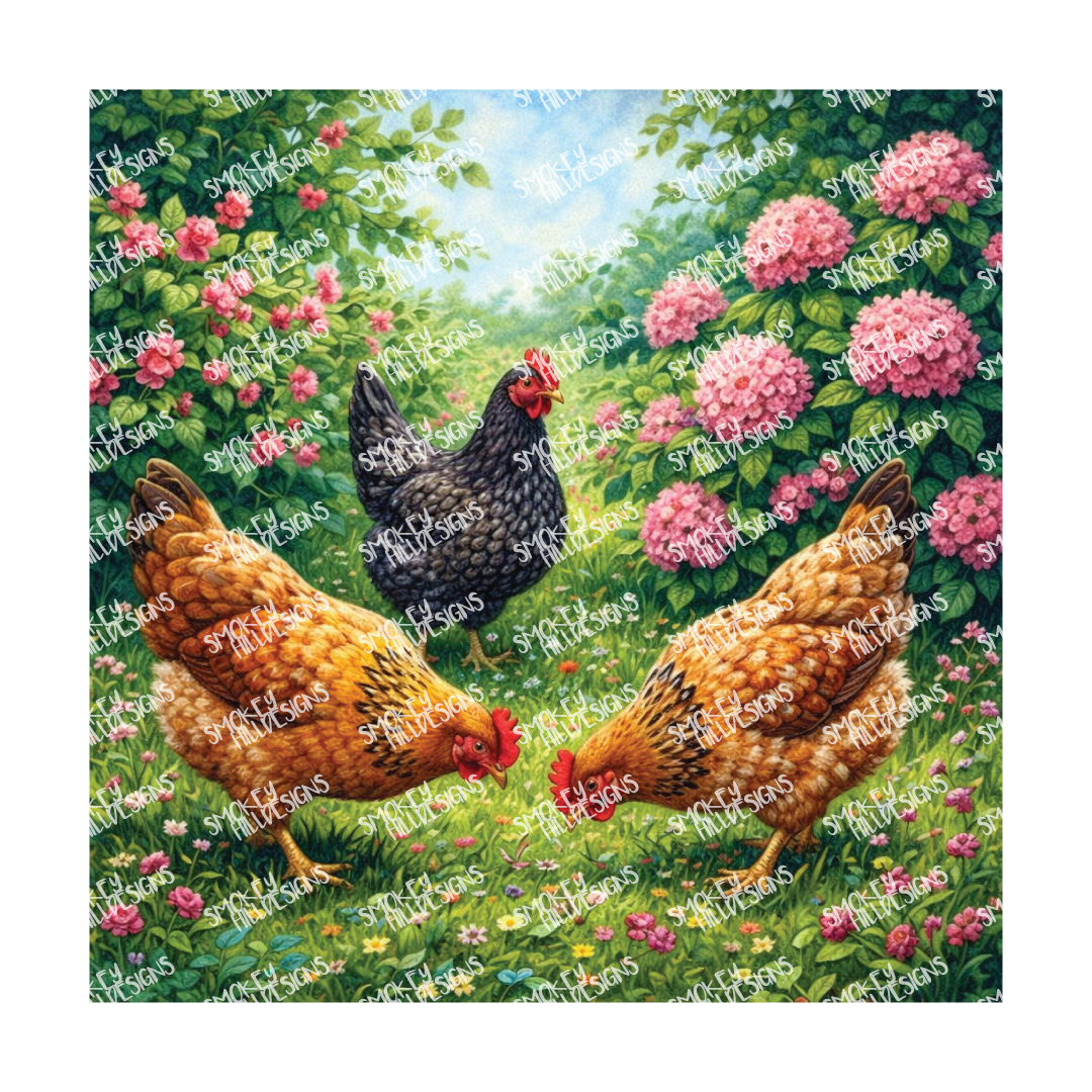 PatternPly® Transparent Birds Series Volume 3 Chickens and Roosters 32 art scene artwork