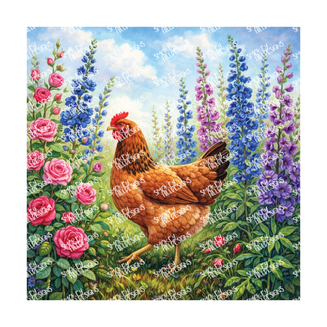 PatternPly® Transparent Birds Series Volume 3 Chickens and Roosters 3 art scene artwork
