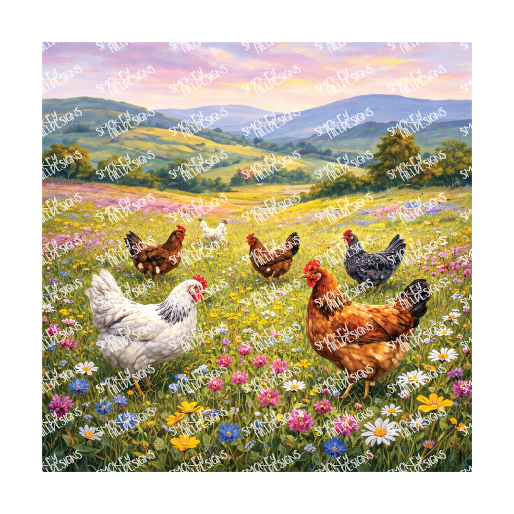 PatternPly® Transparent Birds Series Volume 3 Chickens and Roosters 7 art scene artwork
