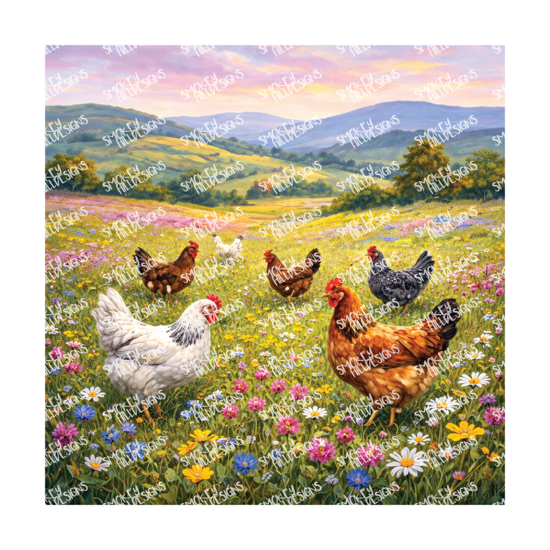 PatternPly® Transparent Birds Series Volume 3 Chickens and Roosters 7 art scene artwork