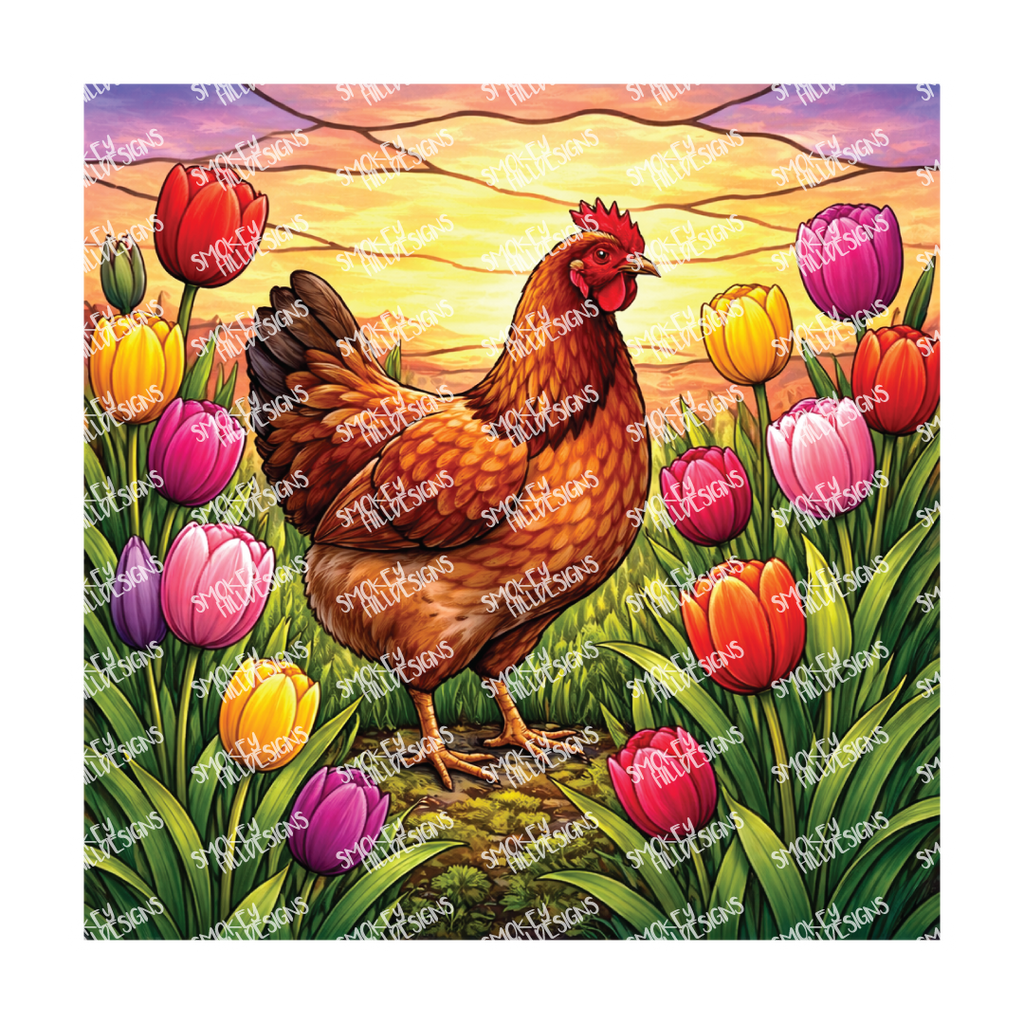 PatternPly® Transparent Birds Series Volume 3 Chickens and Roosters 9 art scene artwork