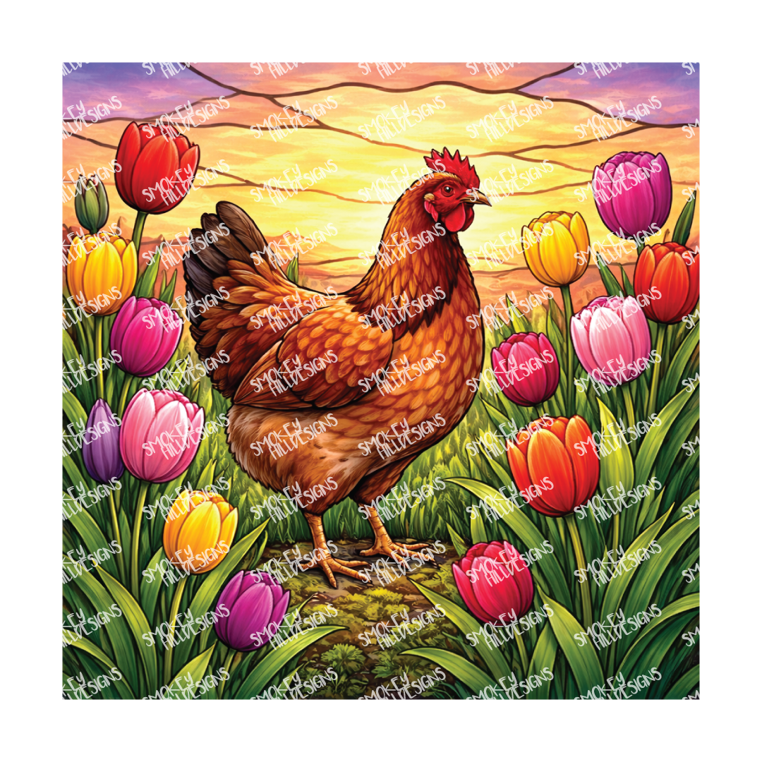 PatternPly® Transparent Birds Series Volume 3 Chickens and Roosters 9 art scene artwork