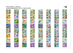 PatternPly® Full Coverage Birds Series Volume 1 Hummingbirds Teeny Sampler: sampler sheet of small art scene designs