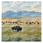 PatternPly® Transparent Bison Mountains sheet showing the pattern