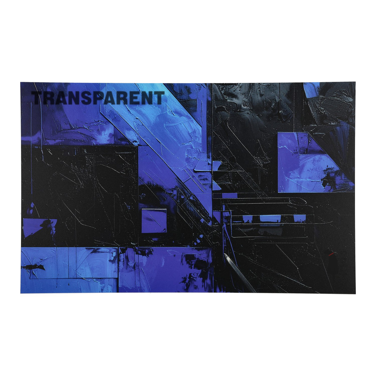 PatternPly® Transparent Black and Blue Abstract sheet showing the pattern