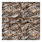 PatternPly® Scattered Black and Orange Swirls sheet showing the pattern