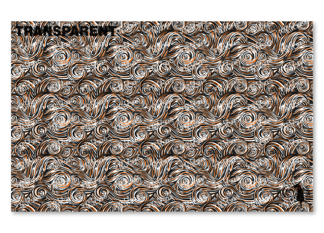 PatternPly® Transparent Black and Orange Swirls