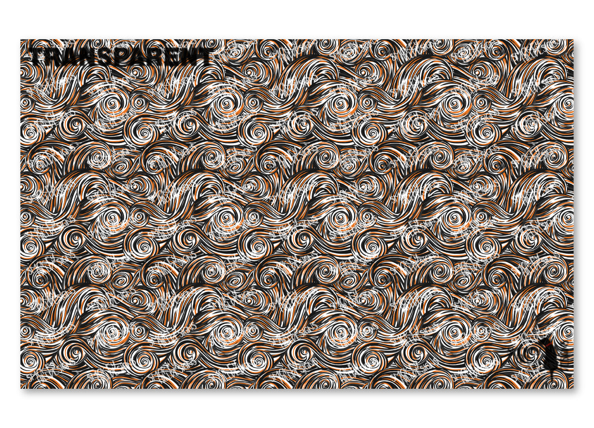 PatternPly® Transparent Black and Orange Swirls product photo 2