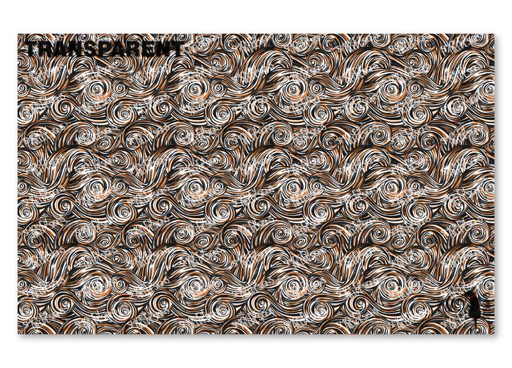 PatternPly® Transparent Black and Orange Swirls