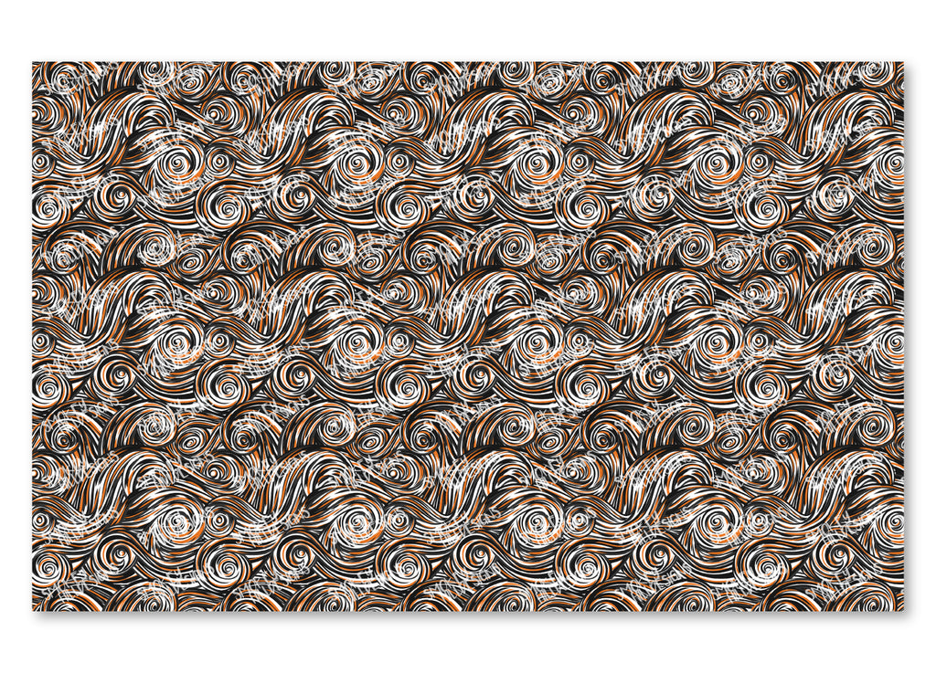 PatternPly® Scattered Black and Orange Swirls product photo 2