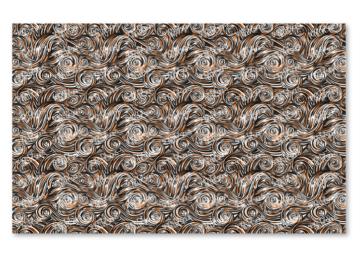 PatternPly® Scattered Black and Orange Swirls