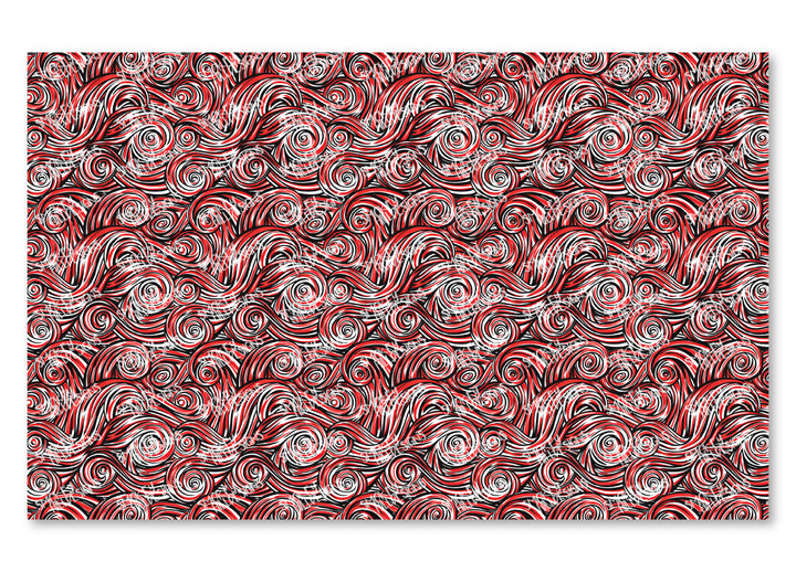 PatternPly® Scattered Red and Black Swirls