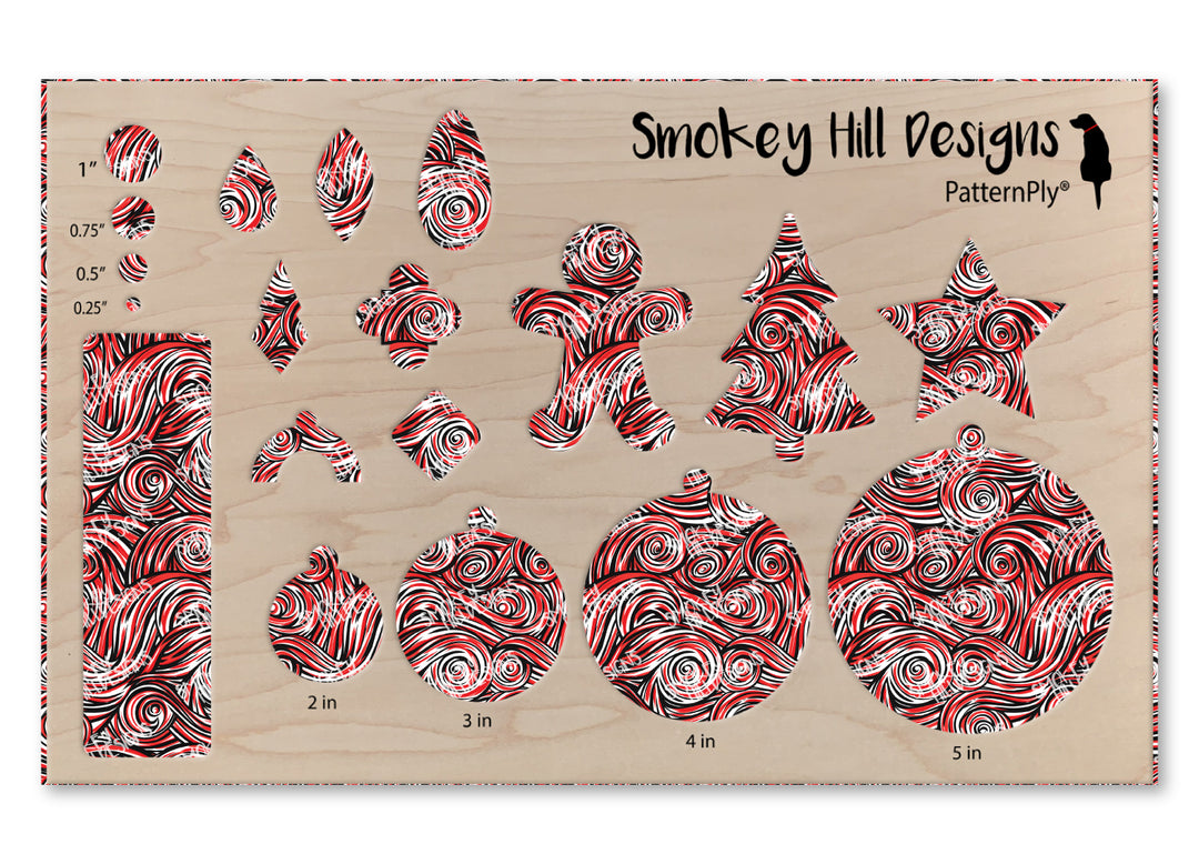 PatternPly® Transparent Black and Red Swirls