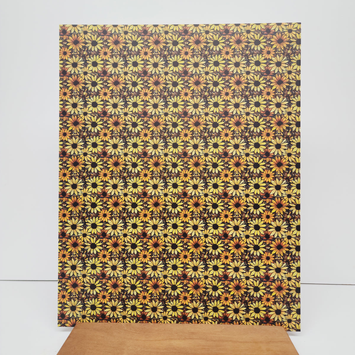 PatternPly® 19x24" Black Eyed Susan Stained Glass Original Scale sheet showing the pattern