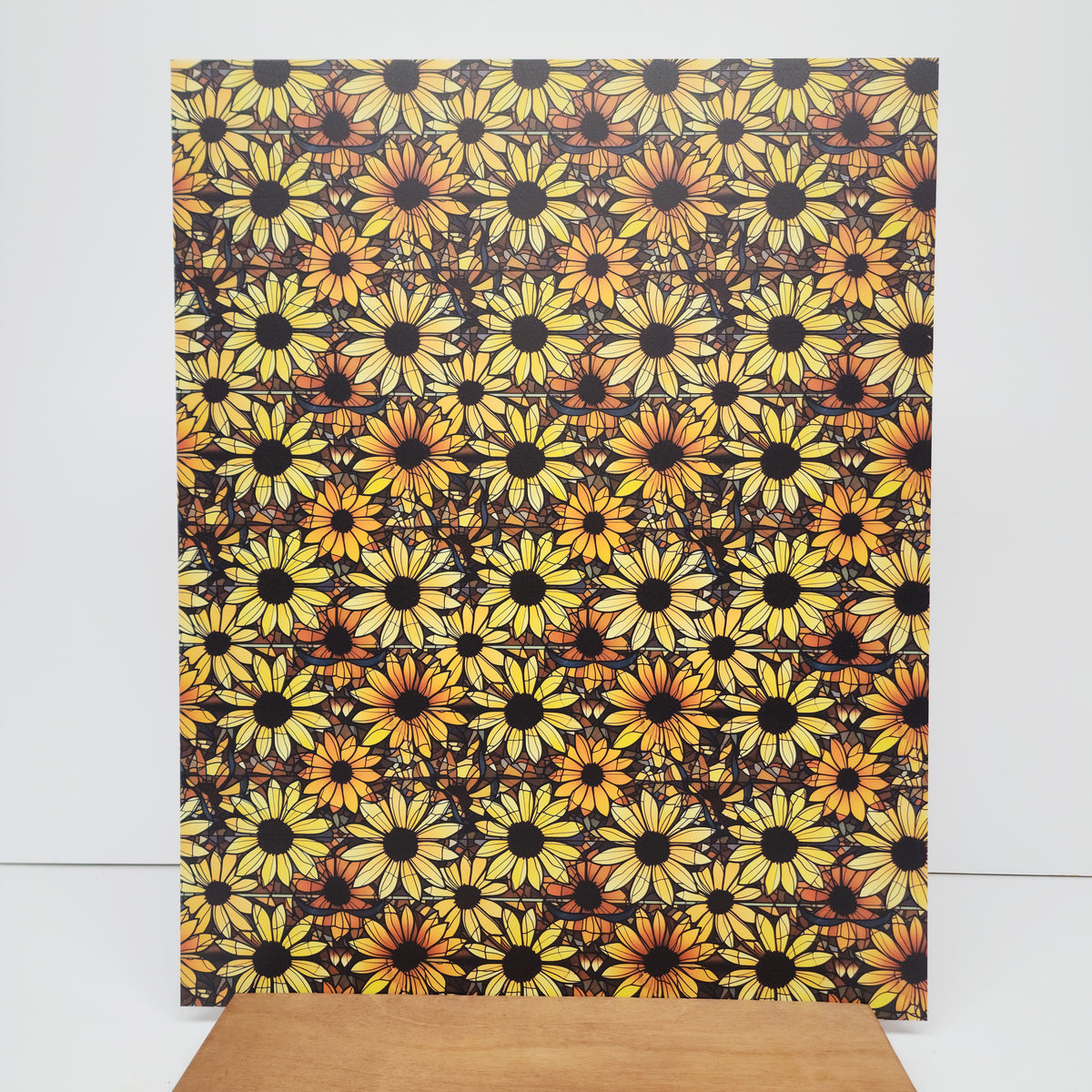 PatternPly® 19x24" Black Eyed Susan Stained Glass XL Scale sheet showing the pattern