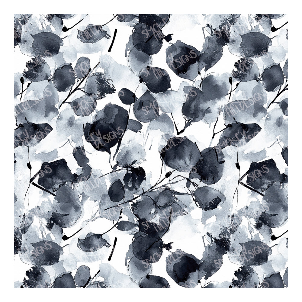 PatternPly® Full Coverage Black Foliage sheet showing the pattern