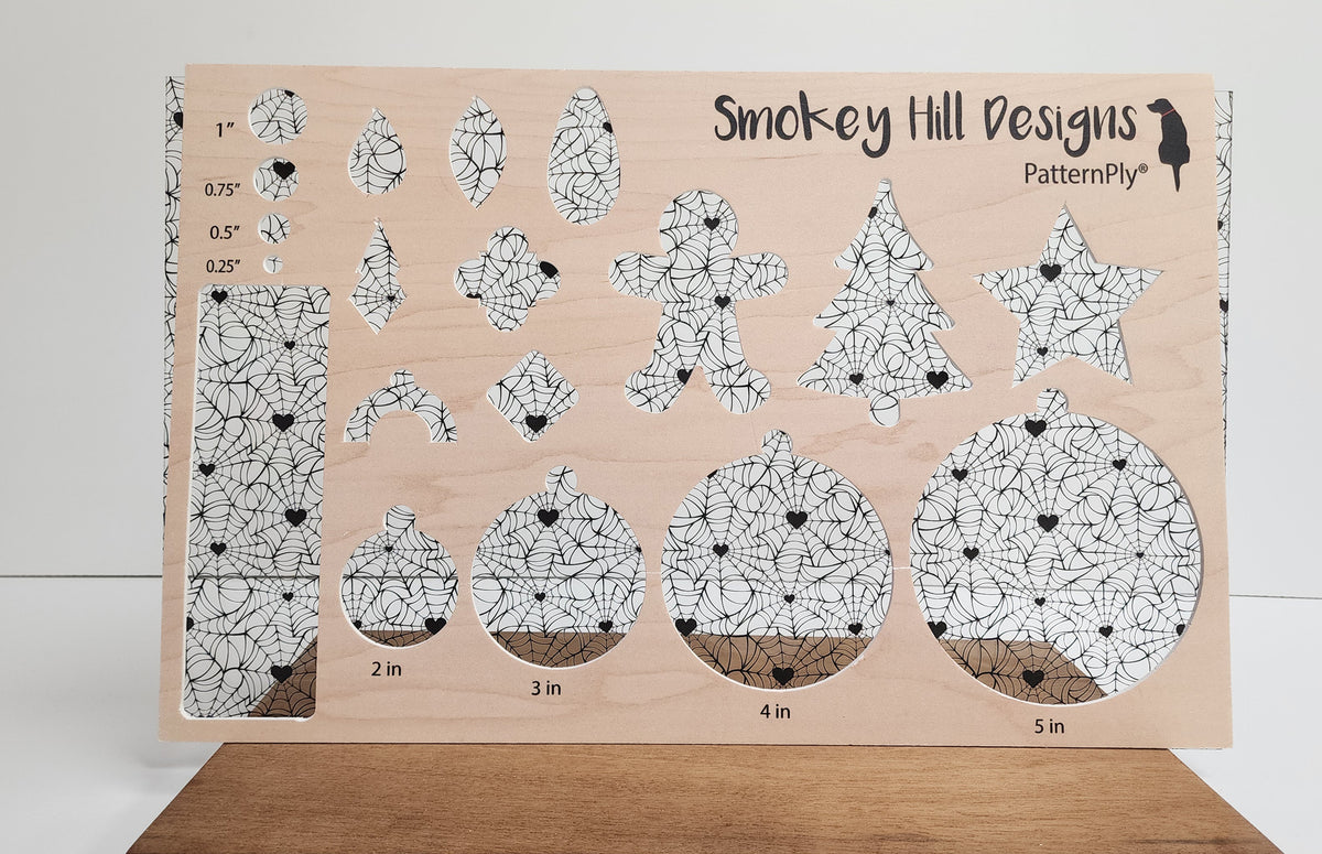PatternPly® Scattered Black Spiderwebs with Black Hearts product photo 2