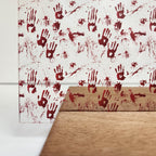 PatternPly® Scattered Bloody Handprints sheet showing the pattern