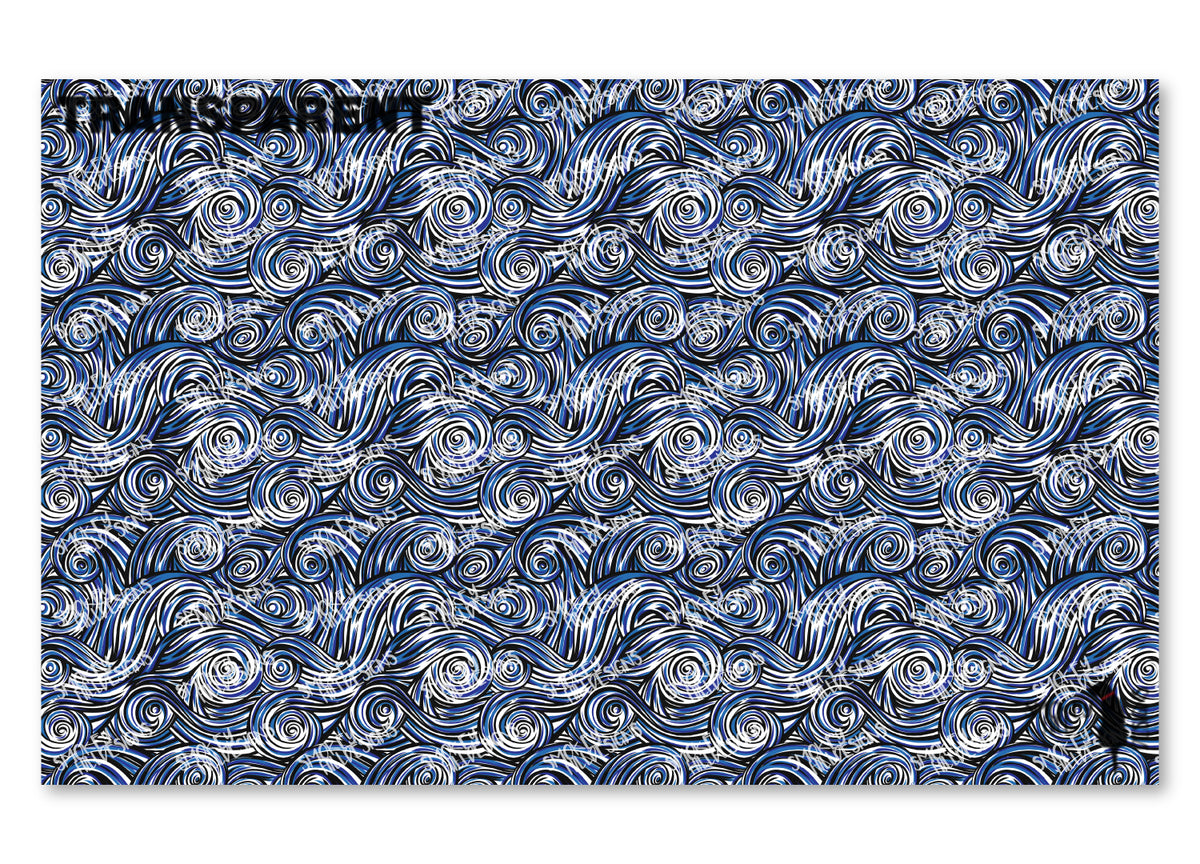 PatternPly® Transparent Blue and Black Swirls product photo 2