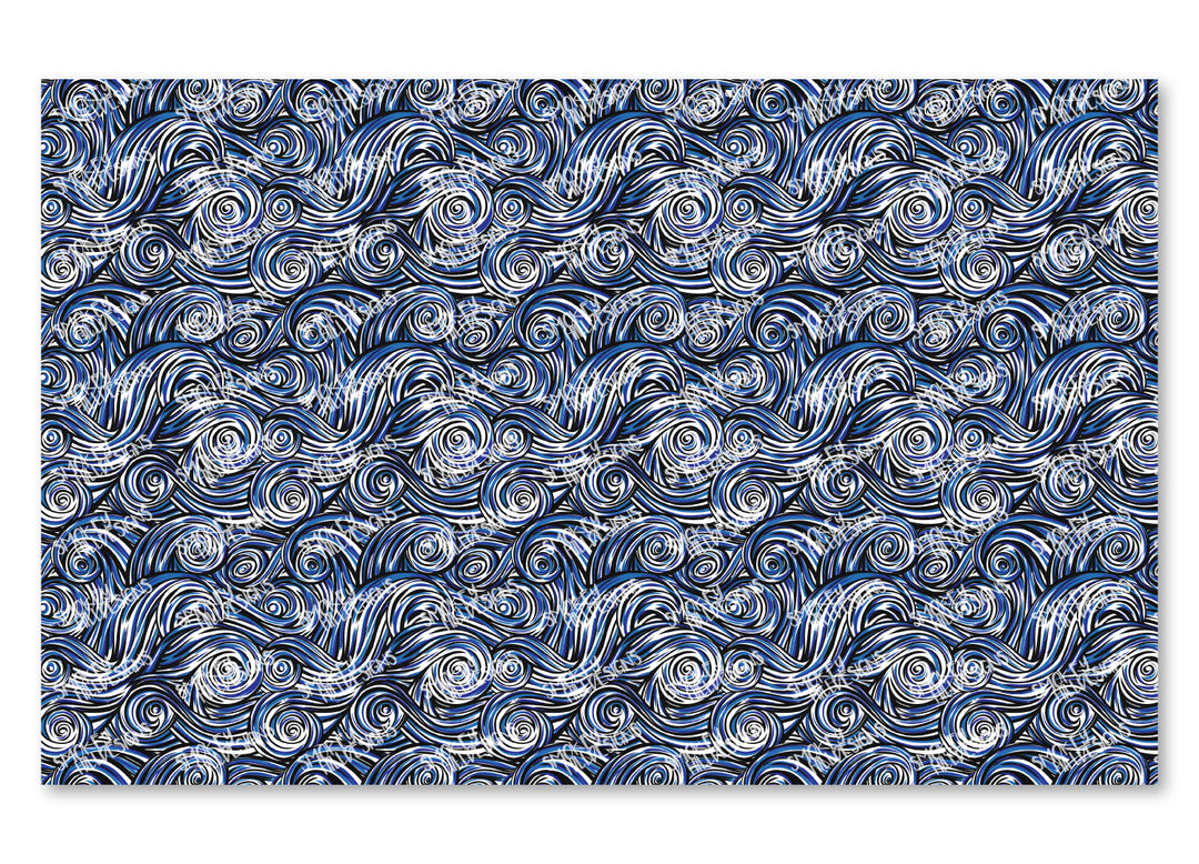 PatternPly® Scattered Blue and Black Swirls