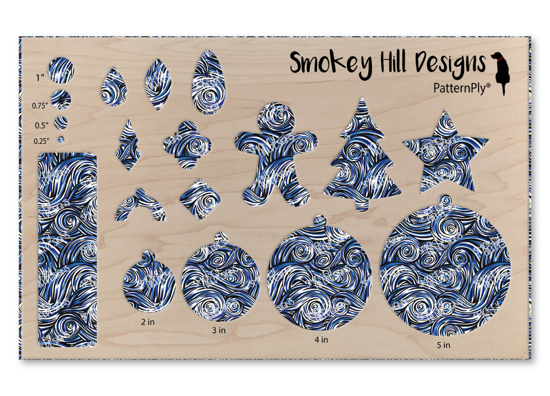 PatternPly® Transparent Blue and Black Swirls