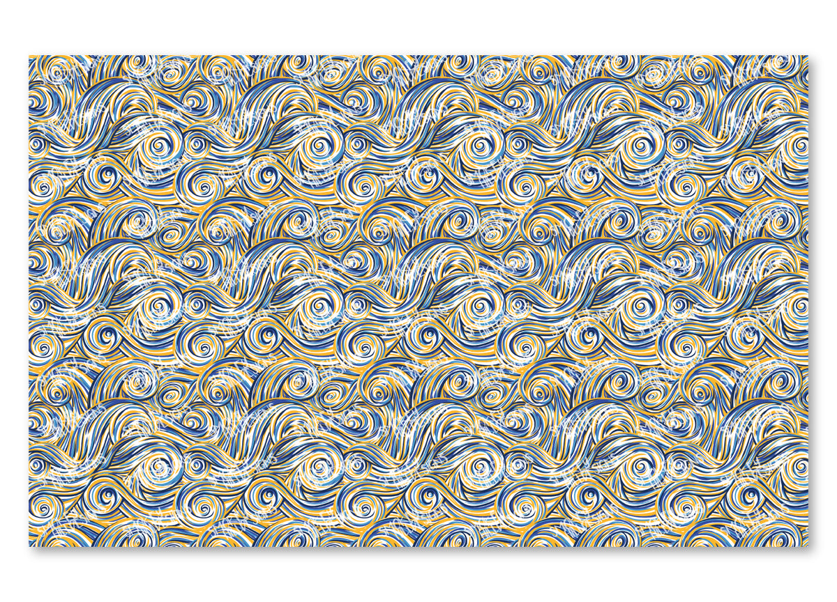 PatternPly® Scattered Blue and Gold Swirls product photo 2