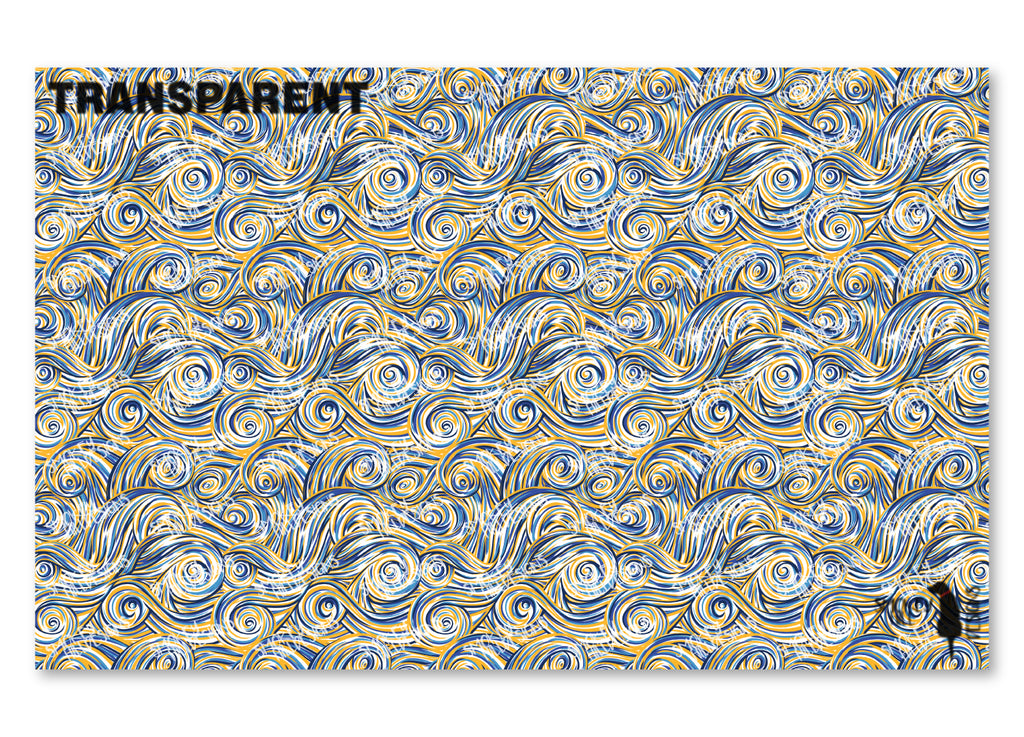 PatternPly® Transparent Blue and Gold Swirls product photo 2