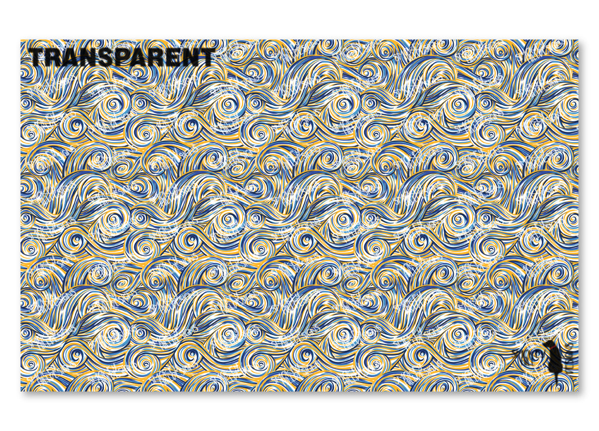 PatternPly® Transparent Blue and Gold Swirls product photo 2