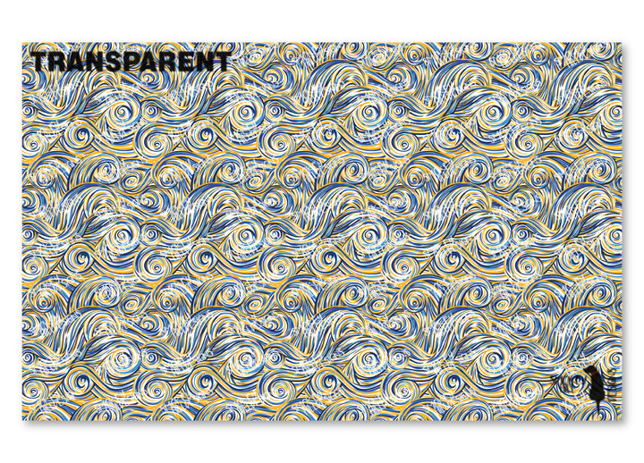 PatternPly® Transparent Blue and Gold Swirls