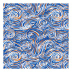 PatternPly® Scattered Blue and Orange Swirls sheet showing the pattern