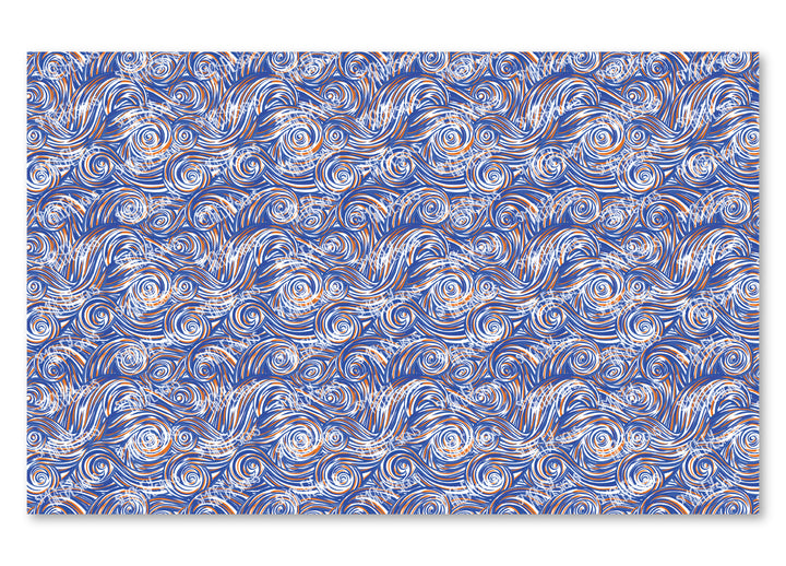 PatternPly® Scattered Blue and Orange Swirls