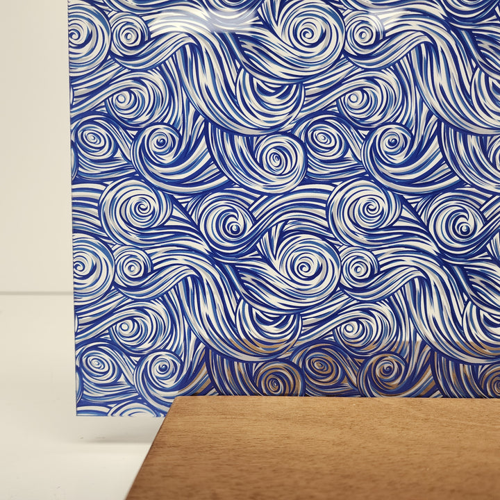 PatternPly® Scattered Blue and White Swirls