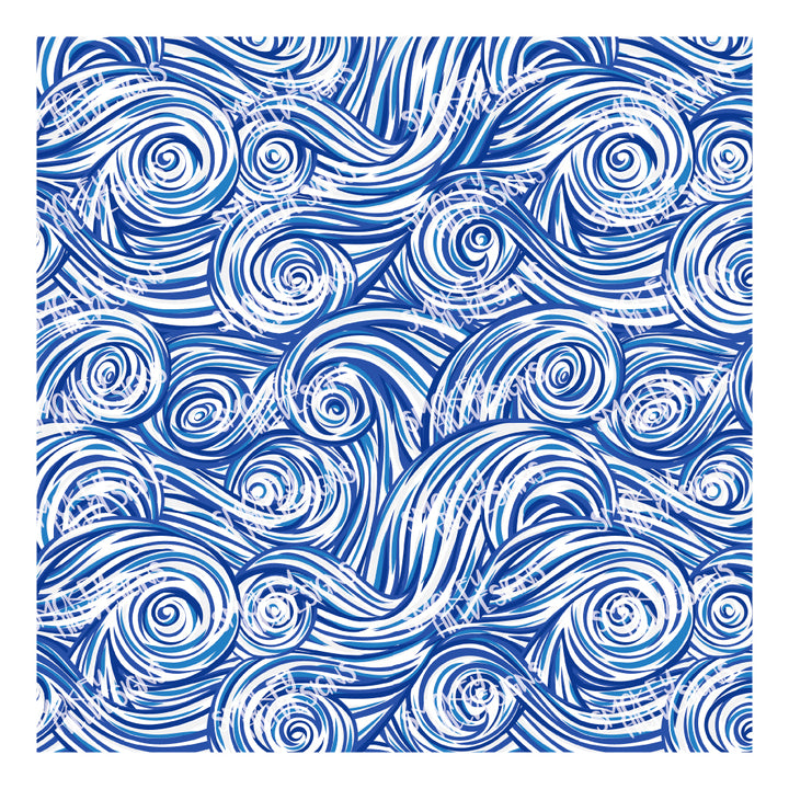 PatternPly® Scattered Blue and White Swirls