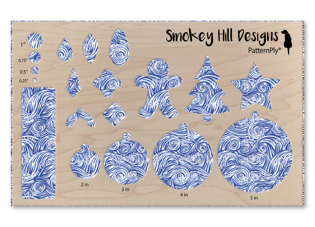PatternPly® Scattered Blue and White Swirls