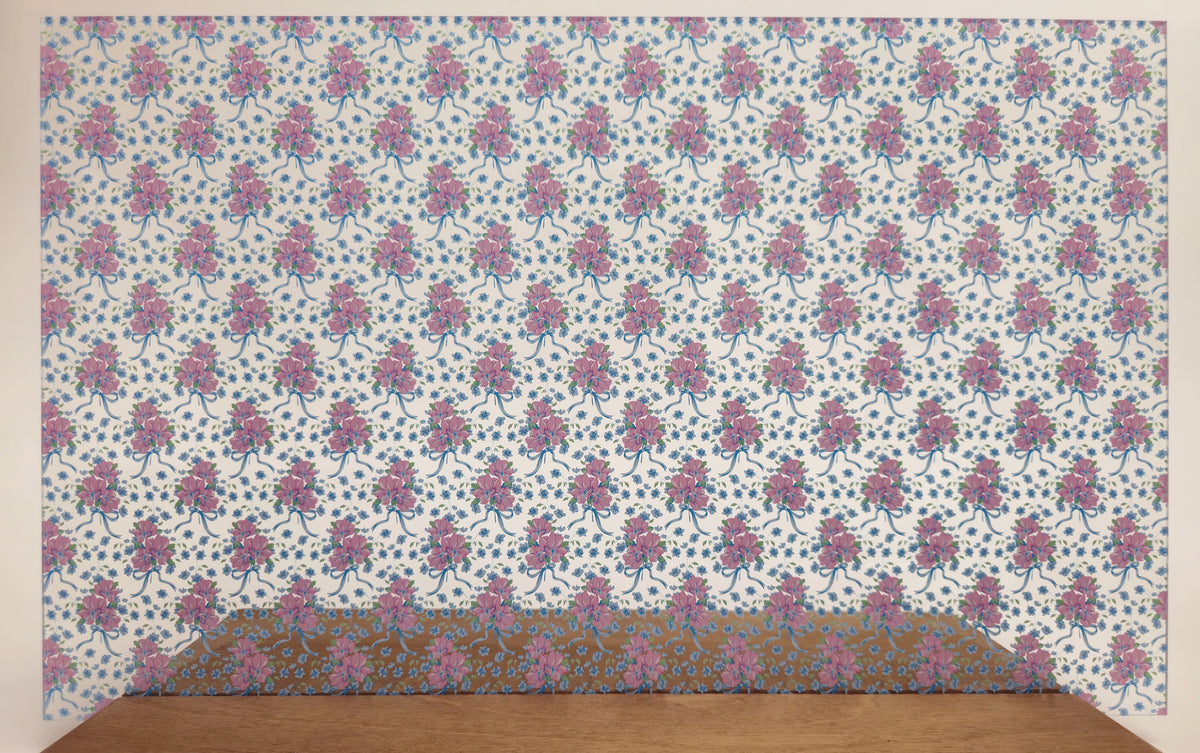 PatternPly® Scattered Coquette Floral Bouquet Blue Bows product photo 3
