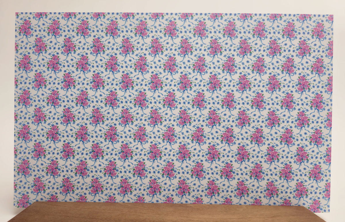 PatternPly® Full Coverage Coquette Floral Bouquet Blue Bows product photo 3