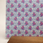 PatternPly® Full Coverage Coquette Floral Bouquet Blue Bows sheet showing the pattern