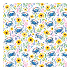 PatternPly® Scattered Blue Crab Floral sheet showing the pattern