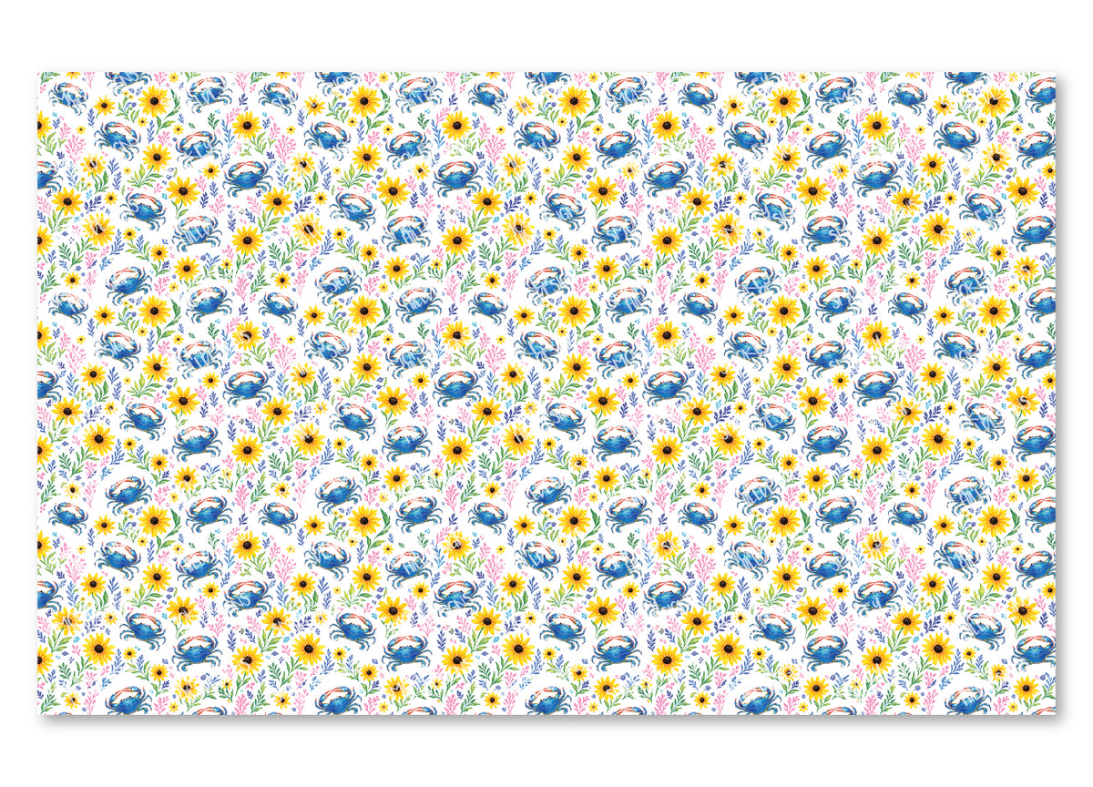PatternPly® Scattered Blue Crab Floral product photo 2