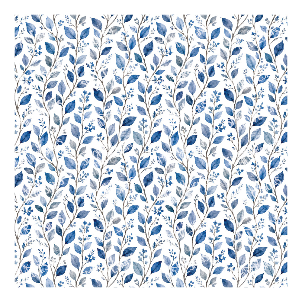 PatternPly® Scattered Blue Leaves