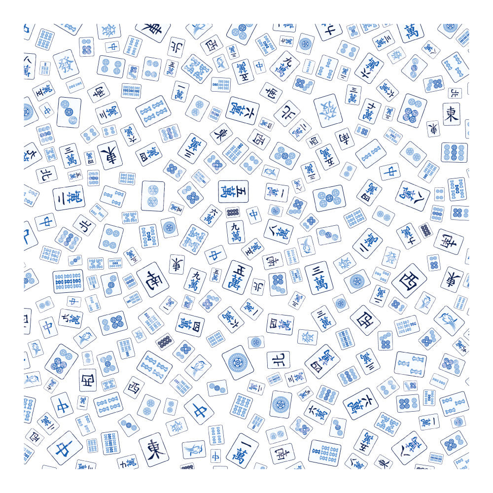 PatternPly® Scattered Blue Mahjong sheet showing the pattern